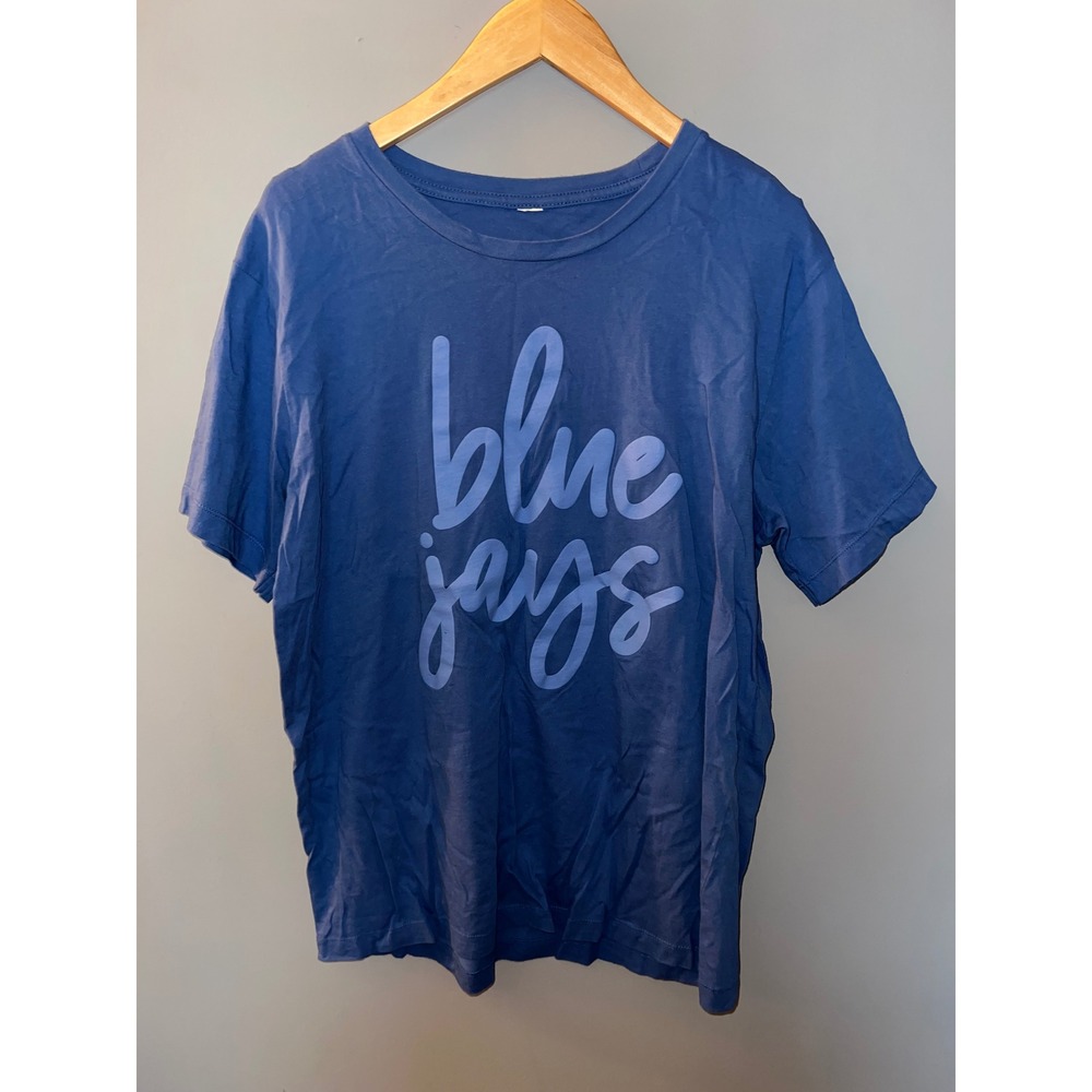 Blue Jays Script Graphic Short Sleeve Crew Neck T-Shirt Blue Mens Size XL